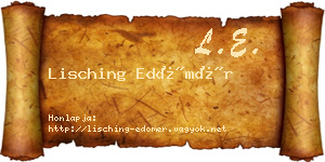 Lisching Edömér névjegykártya